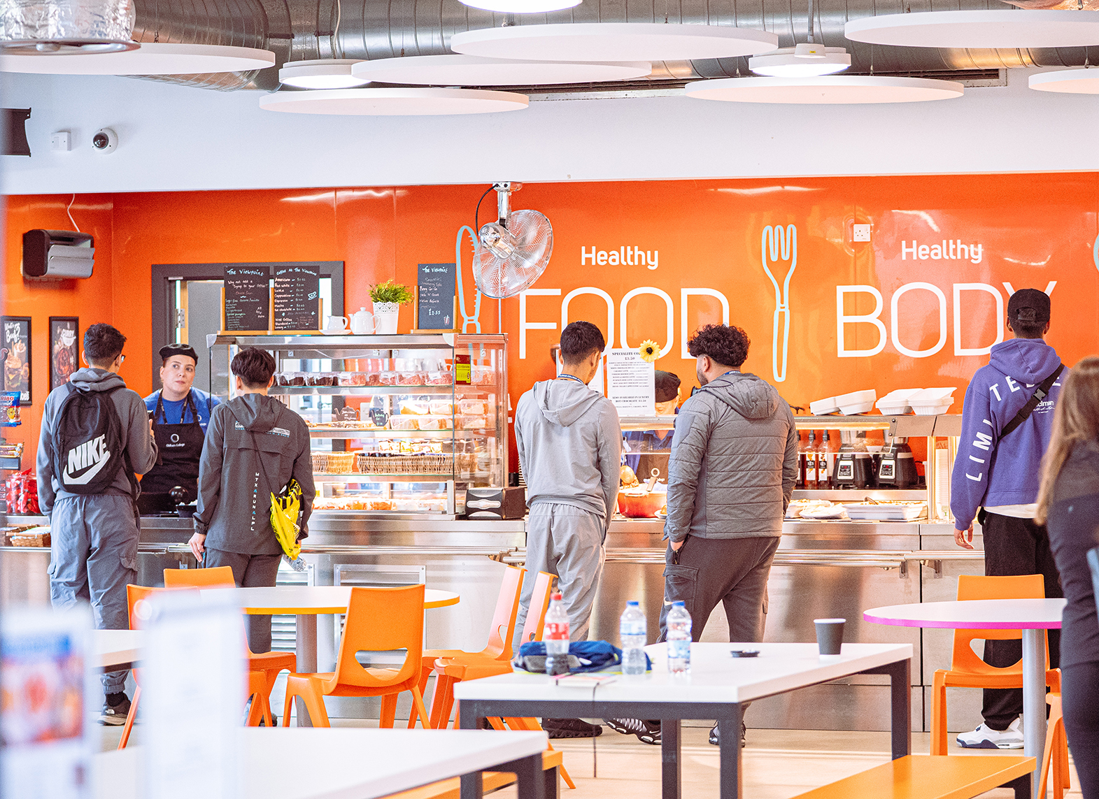 A photo of students using Oldham College's ViewPoint café