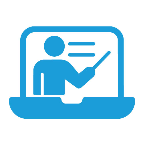 Tutor pointing to board icon